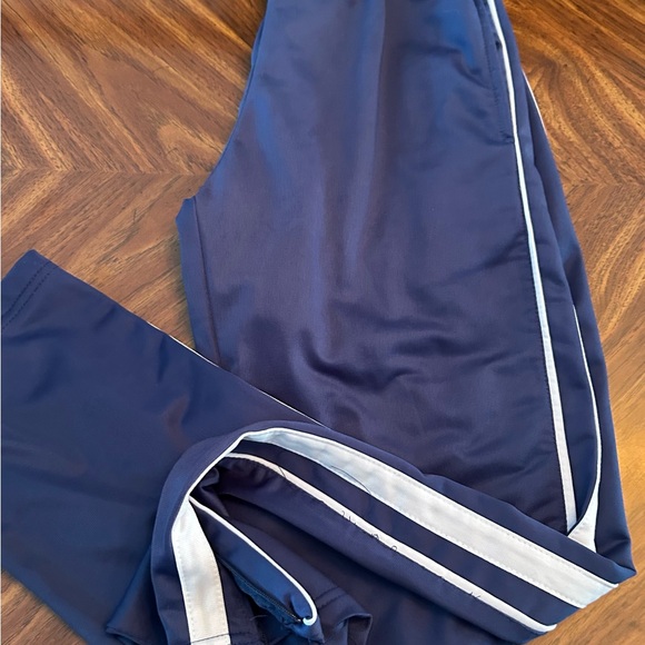 Boys Navy Blue Track Pants with White Stripes Bottom zipper Boys 14 - Picture 2 of 5